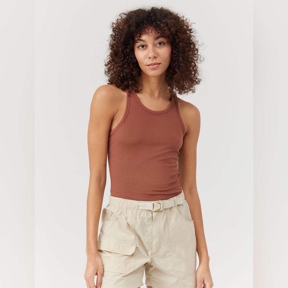OUTDOOR VOICES SHEER RIB TANK, CAPPUCCINO, XXS, NWT